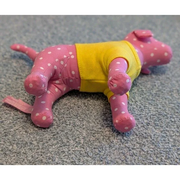 Victoria's Secret Pink Spotted Dog 7” Plush Peace Heart Yellow Shirt 2009 - Picture 5 of 9